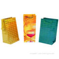 CMYK Color Silver / Gold Foil Stamping Paper Wine Bags With